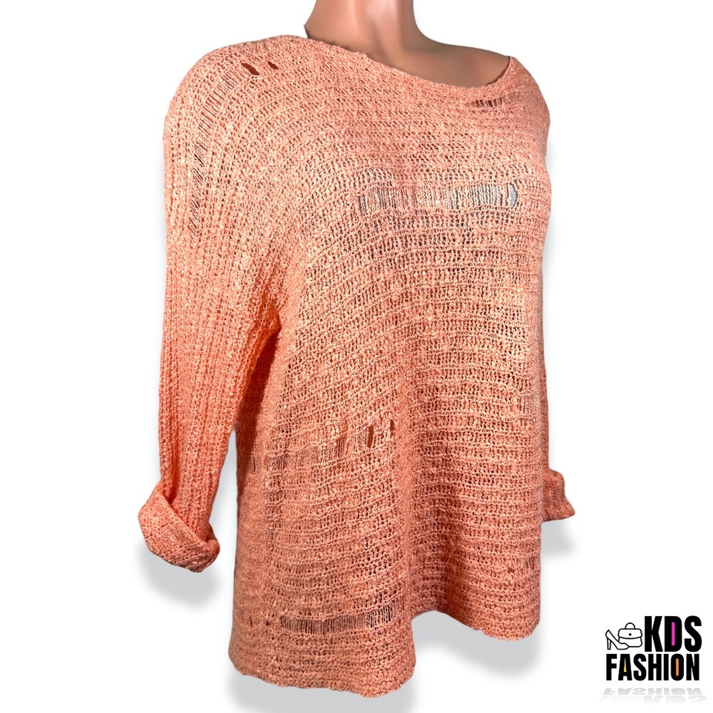 Cecico Oversized Distressed High Low Sweater LG